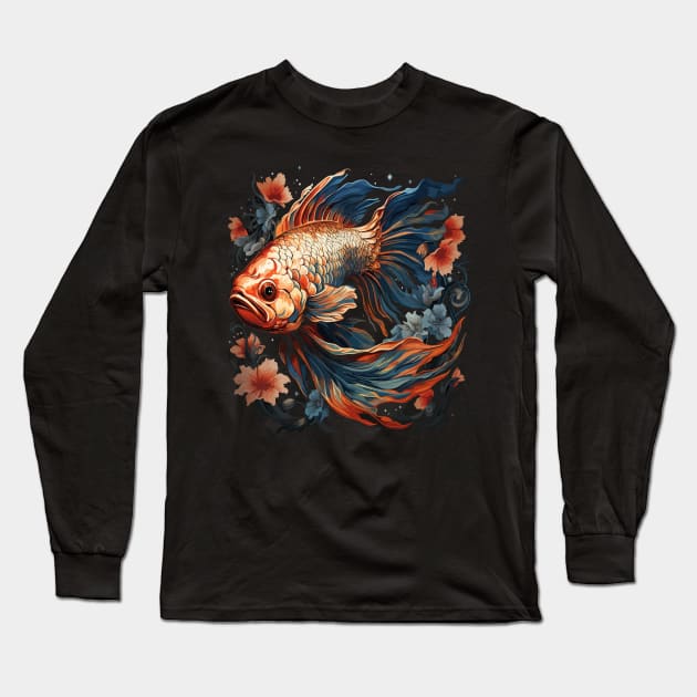 Patriotic Goldfish Long Sleeve T-Shirt by JH Mart